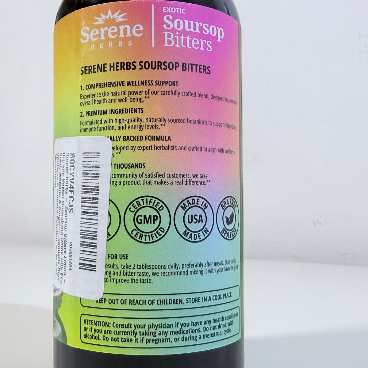 Serene Herbs Soursop Bitters, 16 fl oz, Best By 12/2027